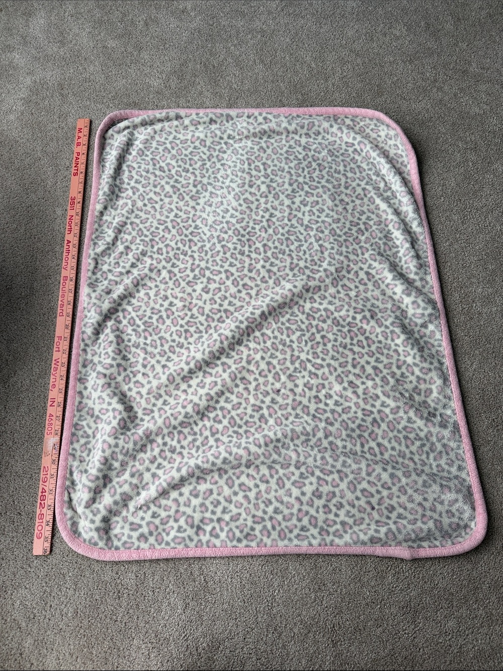 Garanimals Baby Blanket Leopard Print Cheetah Spot Gray Pink White Fleece 30x40